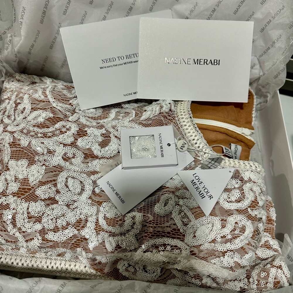 Nadine Merabi Bella White Jumpsuit